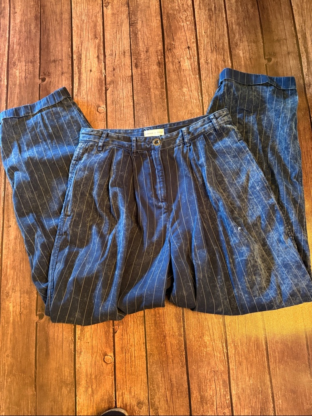 silence + noise Navy Pinstripe Pants